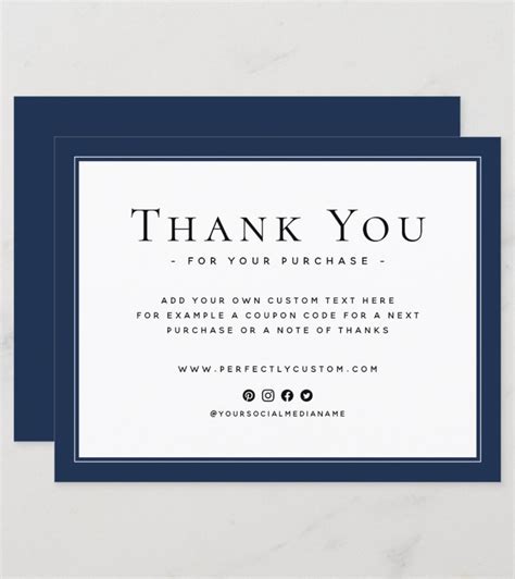 Dark blue border custom logo thank you note | Zazzle.com | Business ...