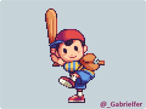 [OC] Earthbound's Ness pixel art fanart I made. : r/PixelArt