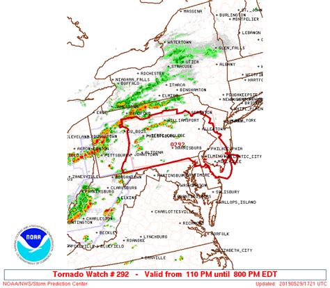 The EDGE Weather: Map of Tornado Watch Area and Counties Included in ...