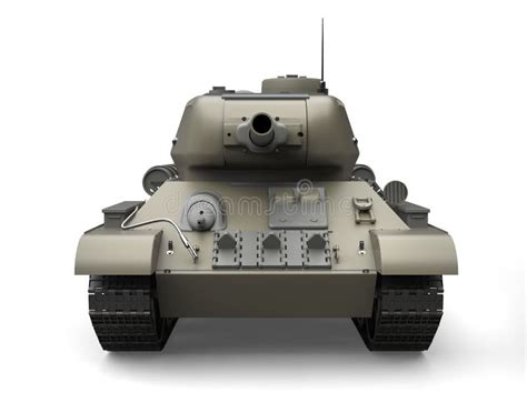 Gray Old Military Tank - Front View Stock Illustration - Illustration of combat, history: 133722081