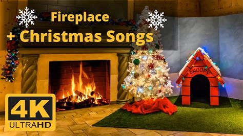 CHRISTMAS FIREPLACE with BEST MUSIC - 4K - YouTube