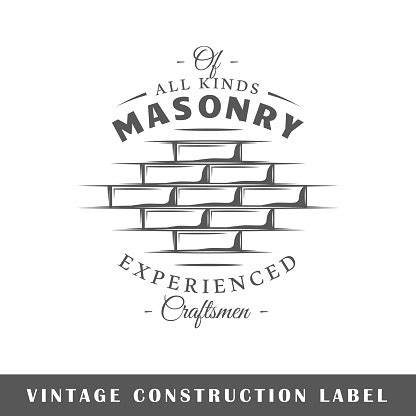 Construction Label Stock Illustration - Download Image Now - Mason - Craftsperson, Wall ...