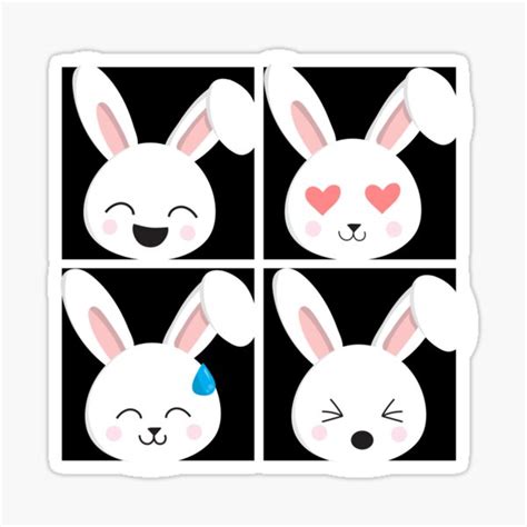 "Kawaii Bunny Emoji Gift " Sticker for Sale by jpjournals | Redbubble