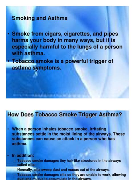 ASTHMA AND SMOKING | PDF | Asthma | Cigarette