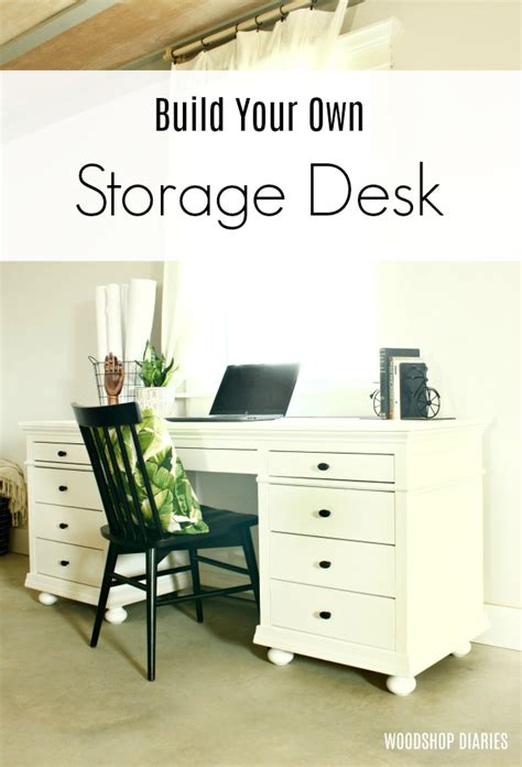 DIY Storage Desk For Home Office --Building Plans and Tutorial