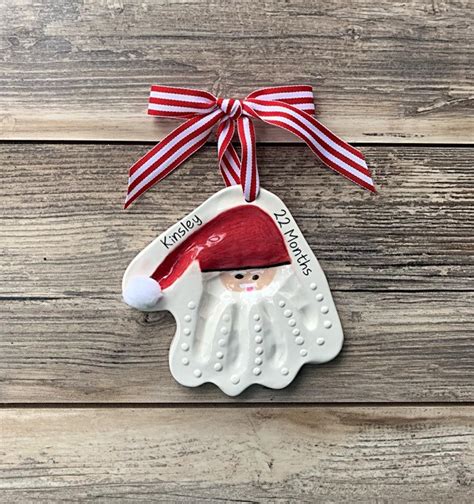 Baby Handprint Kit Handprint Santa Handprint Ornament | Etsy ...