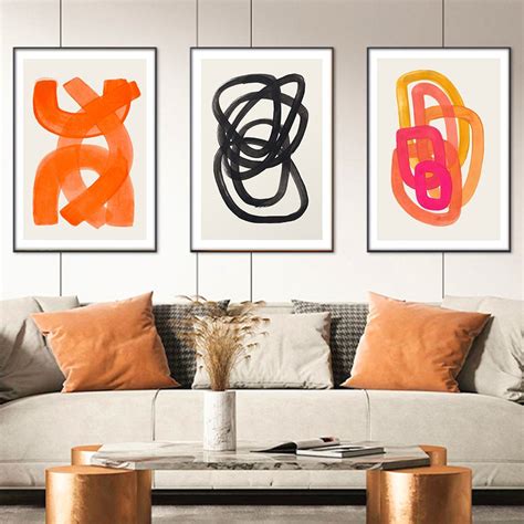 Bright Orange Abstraction Square Wall Art Fine Art Canvas Prints Minim ...