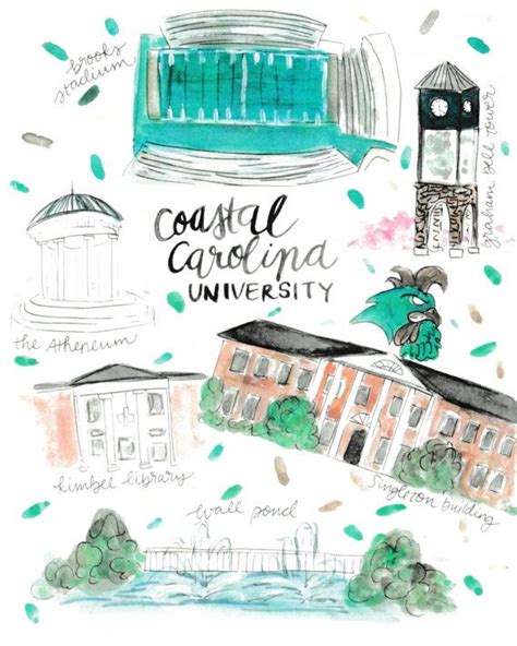 Coastal Carolina Map Print | Coastal carolina, Coastal carolina university, Coastal