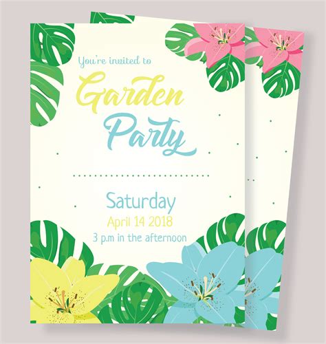 Garden Party Invitation Card Vector 202771 Vector Art at Vecteezy