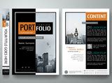 "Brochure design template vector.Square layout in cover book portfolio presentation poster.City ...