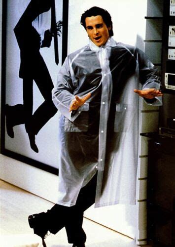 American Psycho 2000 Christian Bale as Patrick Bateman in rain coat Photo CL0071 | eBay