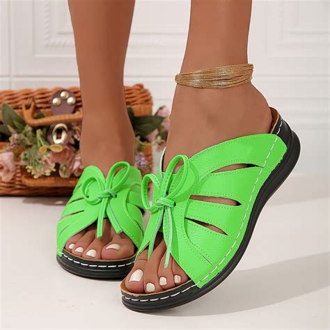 Women's Solid Color Platform Sandals, Lace Up Soft Sole Slides ...