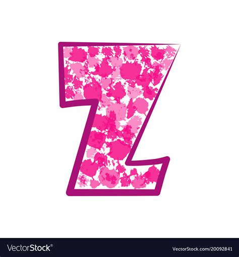 English pink letter z on a white background Vector Image