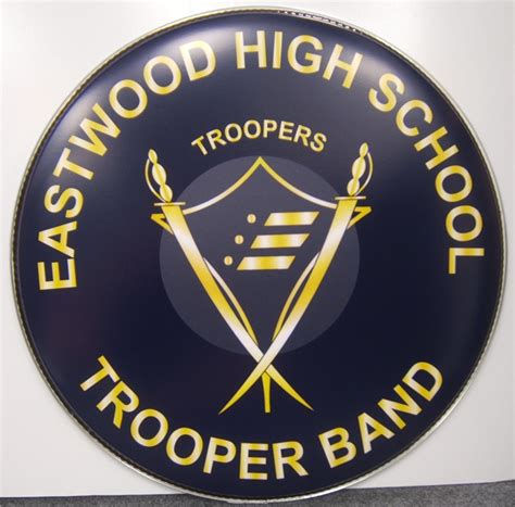 Eastwood High School - Printed Marching Bass Drum Head • Vintage Logos