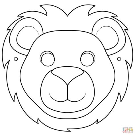 African Lion Face Coloring Sheet Coloring Pages