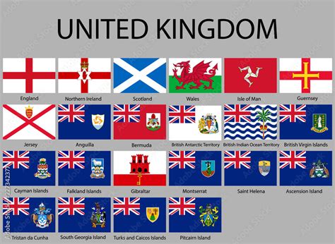 all Flags of regions of United Kingdom. Stock Vector | Adobe Stock