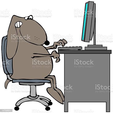 Computer Dog Stock Illustration - Download Image Now - Animal, Canine - Animal, Cartoon - iStock