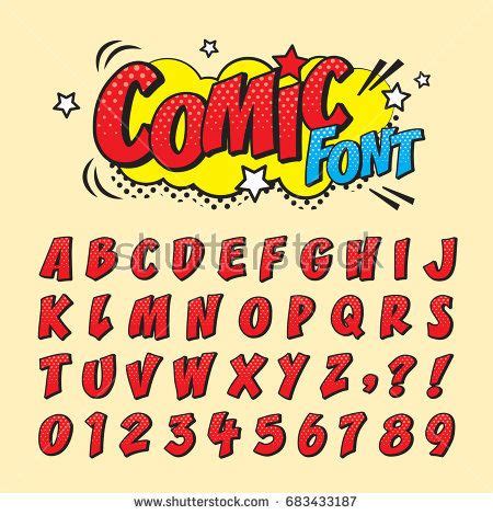 Comic retro font set. Alphabet letters & number in style of comics, pop art for title, headline ...