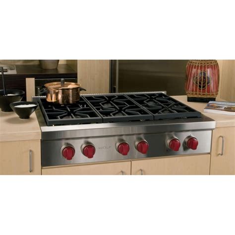 Wolf SRT366 36 in. Gas Rangetop with 6 Sealed Burners, Sabbath Mode, Star K Certified in ...