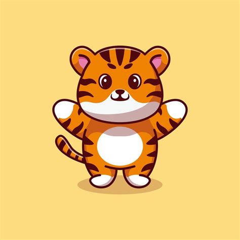 Cute tiger mascot illustration cartoon premium vector 8255551 Vector ...