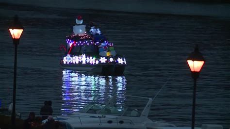 Boat Parade of Lights features boats decked out for Christmas