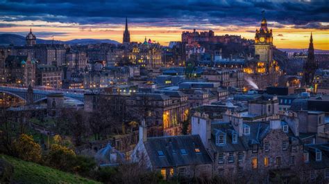 Edinburgh Scotland City Buildings During Sunset HD City Wallpapers | HD Wallpapers | ID #69841