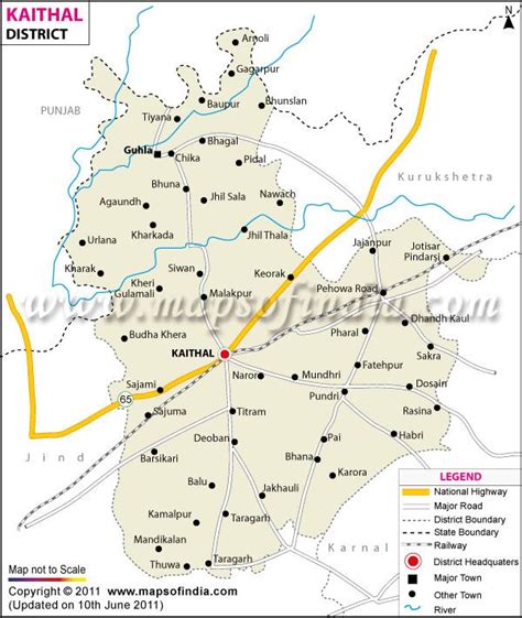 Kaithal District Map | Map, Districts, Kurukshetra