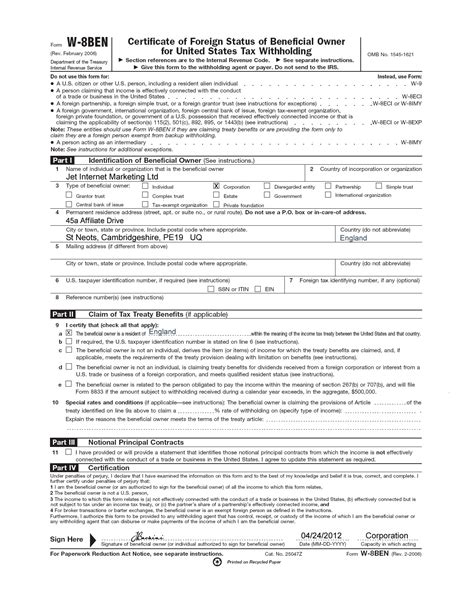 How to fill out a W8-BEN form - JamesBachini.com