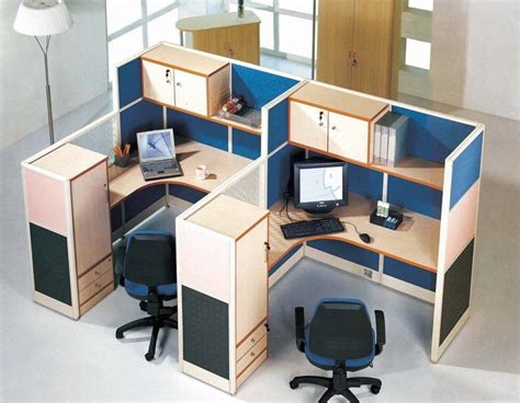 Popular Small Office Cubicles With Overhead Cabinet And Shelves | Office cubicle design, Office ...