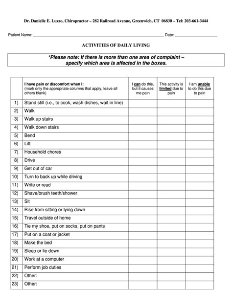 Printable Adl Checklist Pdf