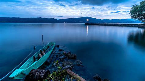 Wallpaper Lake Toba Sumatra Indonesia Nature sunrise and 1920x1080