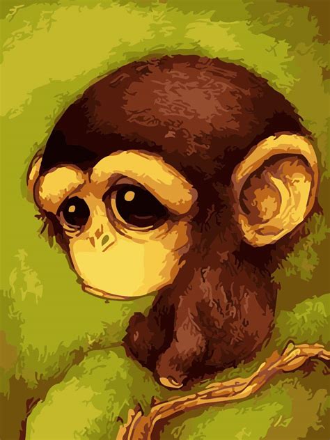 Sad Monkey Paint By Numbers - Numeral Paint Kit