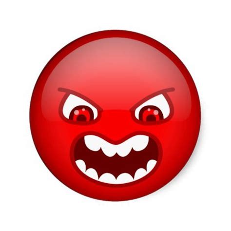 Angry red classic round sticker | Zazzle | Emoji pictures, Animated emoticons, Funny emoticons