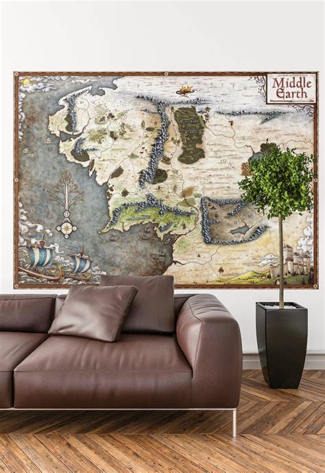 Map of Middle Earth Middle Earth Map Print Canvas Print Wall - Etsy