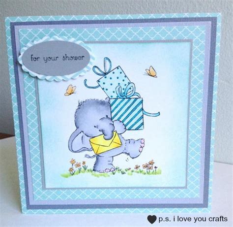 Elephant Baby Shower Card | AllFreePaperCrafts.com