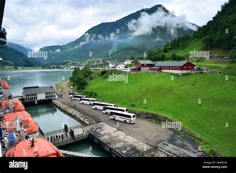 Skjolden, Sognefjord, Norway - 28th June 2022:Workers and Coaches ...