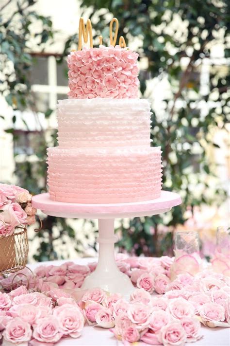 Picture Of Romantic Light Pink Wedding Cakes