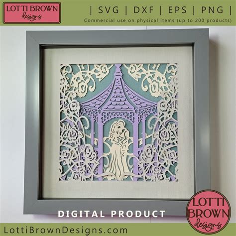 Wedding Shadow Box SVG, Wedding Shadow Box Template, Shadow Box SVG, 3D ...