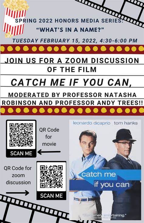 Virtual Discussion of “Catch Me if You Can” – Honors Program BLOG