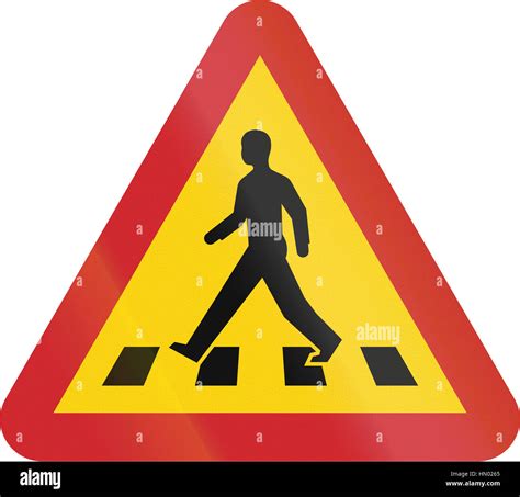 Road sign used in Sweden - Pedestrian crossing Stock Photo - Alamy