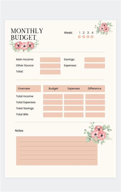 Monthly Budget Planner,bi Weekly Budget,budget Planner,budget by ...