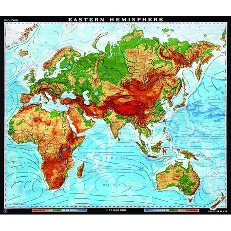 The Eastern Hemisphere Physical Map - The Map Shop