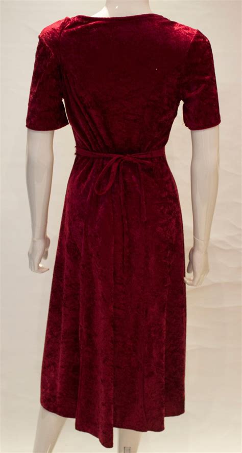 Vintage Red Crushed Velvet Dress For Sale at 1stDibs | crushed velvet ...