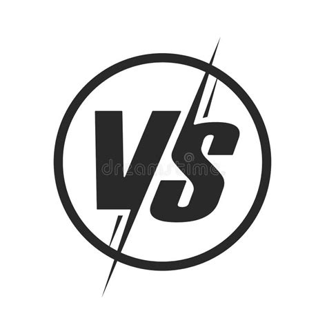 Vs or Versus Logo for Battle or Fight Game Vector Flat Cartoon Black ...