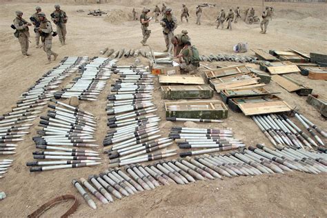 File:US Navy 050303-M-7981G-010 Ammunition recovered at a weapons cache ...