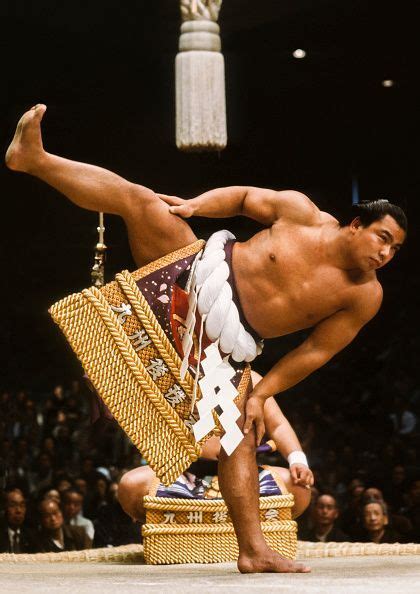 Chiyonofuji Mitsugu born as Akimoto Mitsugu appears in a ceremony before a match during the 1983 ...