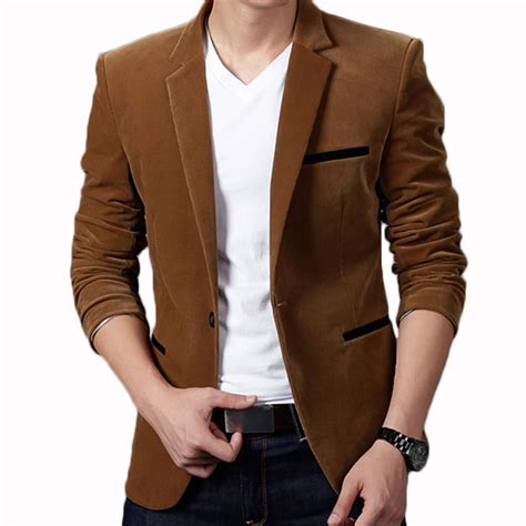 Mens Blazer Stylish Suit Smart Casual Slim Fit One Button Blazer Tuxedo ...