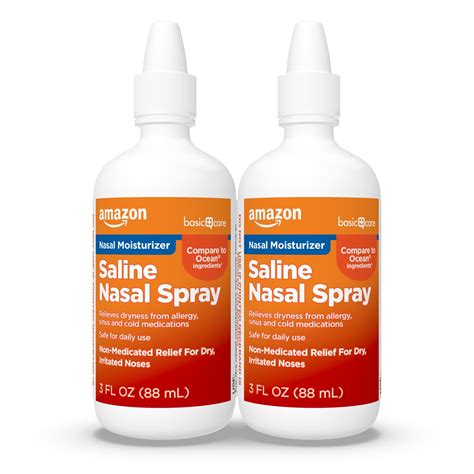 Buy Amazon Basic CarePremium Saline Nasal Moisturizing Spray, Instantly ...