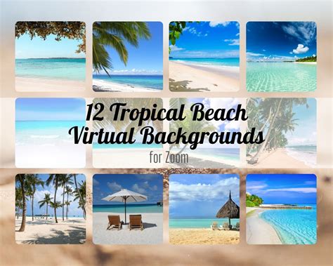 12 Beautiful Tropical Beach Resort Zoom Backgrounds Instant Download ...