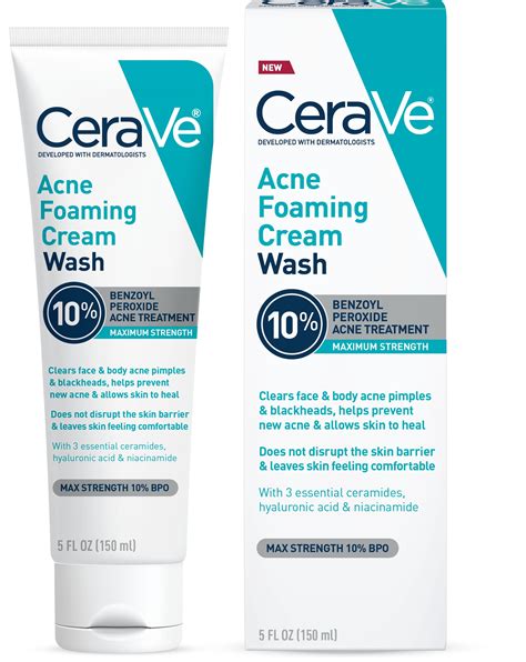 Amazon.com: CeraVe Acne Foaming Cream Wash | Gentle Face and Body Acne ...